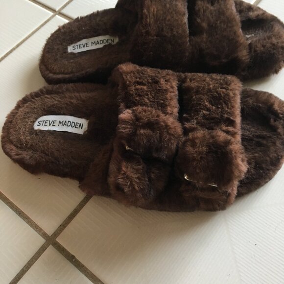 Steve Madden Staycation Dark Brown Slippers Size 6M - Picture 4 of 5